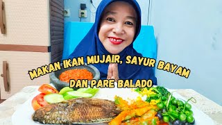 Mantap nih ikan mujair.sambel goreng pare tak lupa sambel dan lalaban nya‼️mari makan🙏