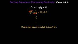 Solving Equations Containing Decimals - Konst Math