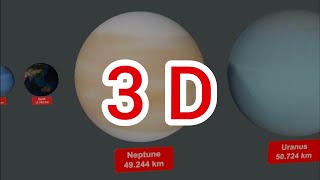 Perbandingan Diameter Planet di Tata Surya | 3 Dimensi #comparison