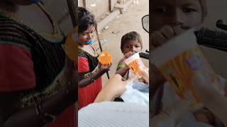 Giving juice to poor children | helping videos #shorts #helping