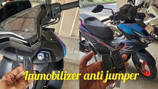 New yamaha aerox cibercity pasang keyless honda + immobilizer aktif ( anti jumper )