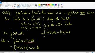 Powers of Tangent, Cotangent, Secant and Cosecant - Case II