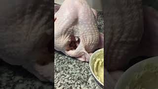 How to Prep a Turkey 🦃 Filling the Cavity 🕳️ #shorts #turkey