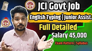 English Typing Govt Job | JCI Vaccancy | Junior Assistant | #centralgovernment