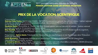 Prix APsyEN de la vocation scientifique 2022