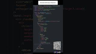 Generate QR Code | React JS 🚀 #shorts #short #reels