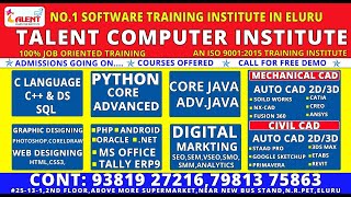 TALENT COMPUTER INSTITUTE COURSES OFFERED MS OFFICE C PYTHON JAVA AUTOCAD DEVOPS DOTNET PHOTOSHOP