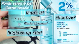 Pond's *New* Hydra Light 2% Hyaluronic Acid Serum: & gel cream Benefits, Application, & results