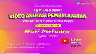 LIve Zoom Pelatihan Membuat Video Animasi Pembelajaran Hari Pertama