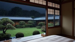 Stress Relieving Rain Sounds with Rain Falling Outside the Bedroom