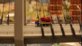 Toy city close-up road