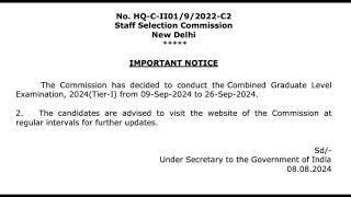 SSC CGL 2024 Tier 1 Exam Date Out | SSC CGL 2024 Exam Dates