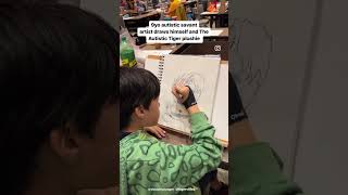 9yo Autistic Savant Draws Self Portrait #shorts