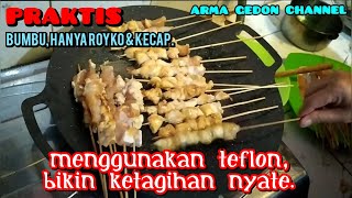 Bersama mamake, nyate ayam menggunakan teflon ceper anti lengket praktis cepat siap makan.