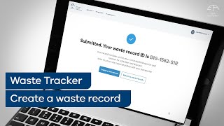 Creating a waste record with EPA's waste tracker