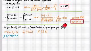 Ángulos entre rectas. Problemas