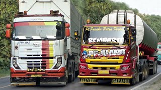 Uphill Road in Panceng Forest - Heavy Load Trucks