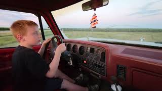 1986 Dodge W150- My 9 year olds first time driving his truck.