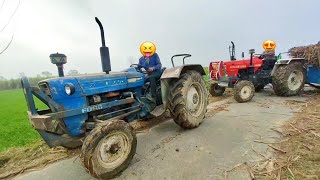 Swaraj 855 fe tractor stuck in mud and  rescue by ford 3600 🚜