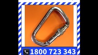 How to use 25kN screw gate safety hook Karabiner with captive pin steel anchorage connectors