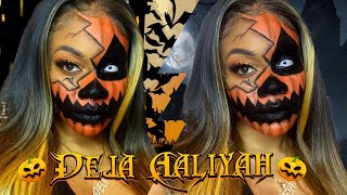 Cracked Pumpkin Glam Halloween Makeup 🎃 Easy & Beginner Friendly ! | Deja Aaliyah