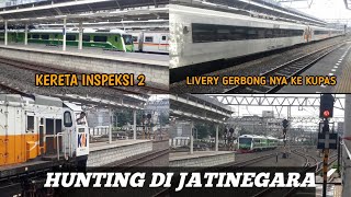 HUNTING KERETA API DI STASIUN JATINEGARA !!! || ADA KERETA INSPEKSI 2 YANG DINAS