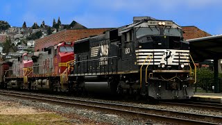 Norfolk Southern and Santa Fe Locomotives in Washington - BNSF Coal Train