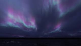 ( CGI 4k Stock Footage ) Wonderful blue magenta aurora borealis