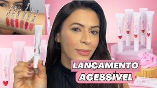 BATOM e BLUSH 2x MELU LANÇAMENTO: Testei todas as cores! | Make com Lari