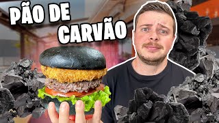 VOCÊ COMERIA UM PÃO DE CARVÃO? HAMBURGUER COM PÃO DE CARVÃO ATIVADO 😱