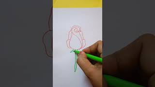 Make Rose with s letter #rose #drawing #stepbystep #flower #shorts