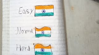 easy, normal, Hard flag drawing/#viral/#shorts/#youtubeshorts