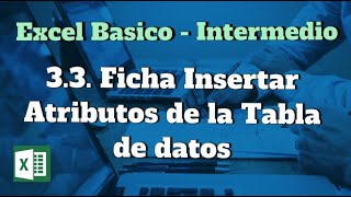 3.3. Ficha Insertar - Atributos de la Tabla de datos de Excel