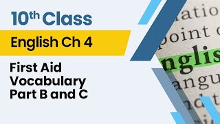 First Aid - Vocabulary Part B And C - Chapter 4 - English Class 10th -Lecture 6