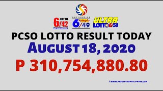 PCSO Lotto Results August 18 2020 | 6/42, 6/49 and 6/58 Lotto Results