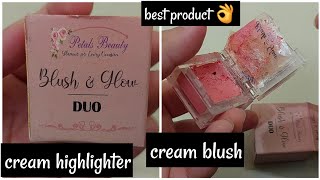 Petals beauty cream blush||cream highlighter ||best cream blush&highlighter product full review