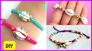 3 PULSERAS de HILO con CONCHAS o CARACOLES FÁCIL y BONITO para vender #pulserasdehilo