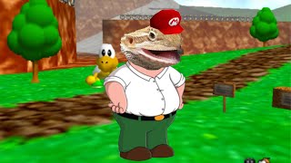 Lizard trying to catch a insect But it’s also Super Mario 64 But it’s also Peter Griffin falling