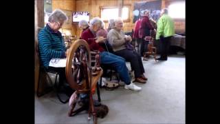 Spinners and weavers at The Wool Shed, Masterton, 2016