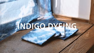 週末DIYで藍染のハンカチ作り/DIY indigo dyeing handkerchief