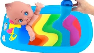 Numbers Counting Baby Doll Colours Slime Bath Time Learn Colors Clay Slime Surprise Toys