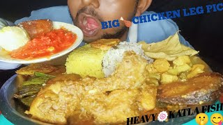 ASMR CHICKEN LEG & CHICKEN CURRY,KATLA FISH FRY,PANIR CURRY,PULAO&FRIED RICE,SWEET, CHATNE