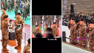 Clips from Tae & RM's graduation ceremony in military 😍❤️