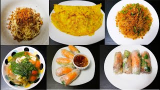 Relaxing cooking I Vietnamese pancake, spring rolls, Egg noodle, shrimp stir-fried vermicelli