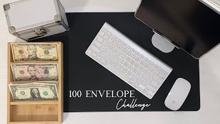 My 100 envelope challenge box set-up | DIY 10k saving tracker on iPad