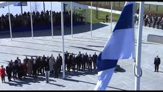 Finnish flag has been raised in front of the NATO headquarters in Brussels.Finland  now NATO member