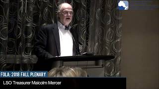 FOLA Plenary Nov 2018 - LSO Treasurer's Dinner Address