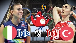 Tim Voli Putri Italia vs Turki 🏐 Volleyball Olimpiade Paris 2024