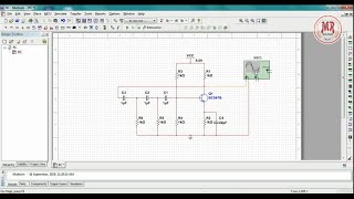 RC phase shift oscillator (transistor based) Multisim simulation