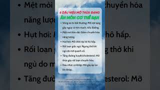 6 Dấu Hiệu Mỡ Thừa Đang Ăn Mòn Cơ Thể Bạn #duocsihuongtra #suckhoe #shorts